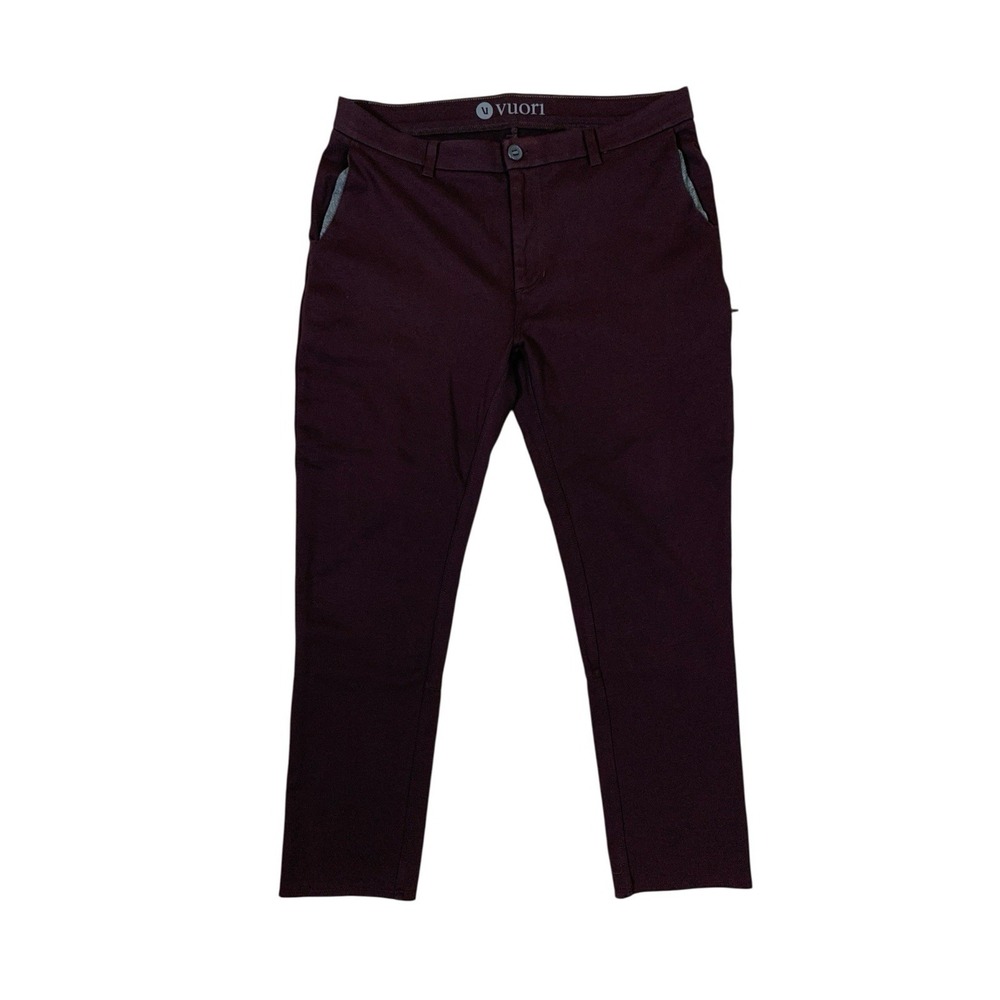 Vuori Everything Chino Burgundy Men's Pants 34 Stretch Slim Straight Leg